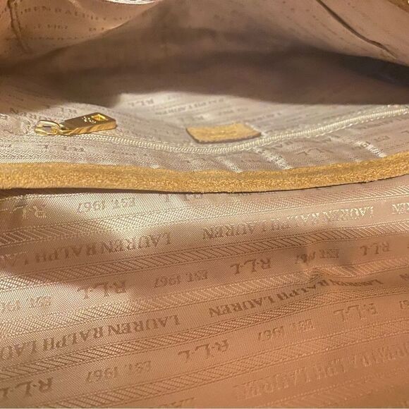 🛍️Lauren Ralph Anaville nutmeg leather suede saddle 💼 bag 🎀Purse - Picture 13 of 14